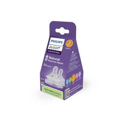 Philips Avent Natural Response Nipples - Medium Flow - Flow 3 - 2pk