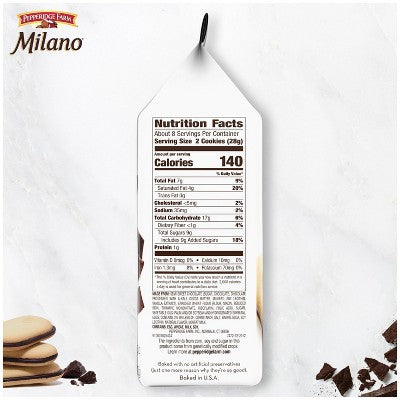 Pepperidge Farm Milano Double Dark Chocolate Cookies - 7.5oz/15ct: No Artificial Preservatives, No Artificial Colors, No High Fructose Corn Syrup