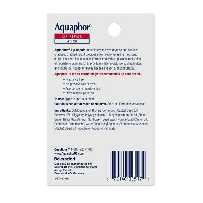 Aquaphor Lip Balm Repair Stick for Chapped Lips - 2pk/.34oz