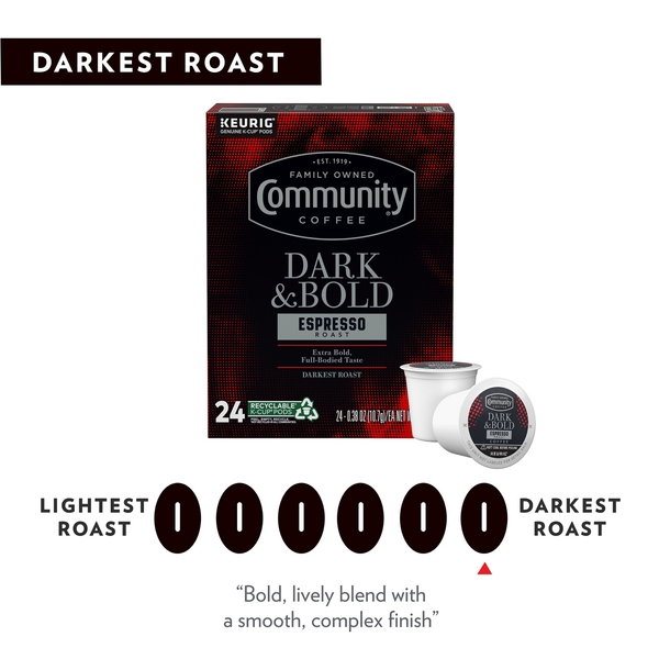Community Coffee Dark & Bold SS Pods Dark Roast - 24ct