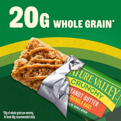 Nature Valley Crunchy Peanut Butter Granola Bars - 6ct/8.94oz: No Artificial Flavors, Whole Grain