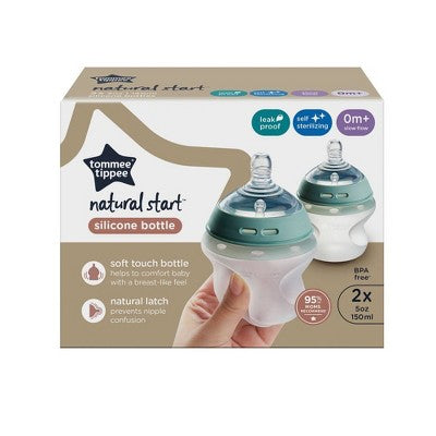 Tommee Tippee Start Silicone Baby Bottles - 2pk
