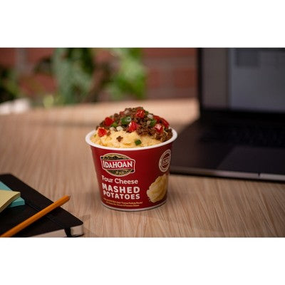 Idahoan Gluten Free Four Cheese Mashed Potato Cups - 6oz/4ct: Wheat Free, Plant-Based