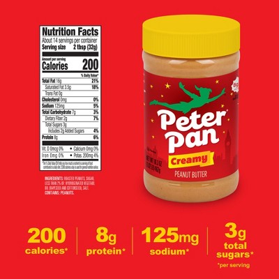 Peter Pan Creamy Peanut Butter - 16.3oz: Gluten-Free, No High Fructose Corn Syrup
