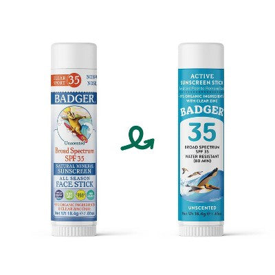 Badger Sport Mineral Sunscreen Face Stick - SPF 35 - 0.65oz
