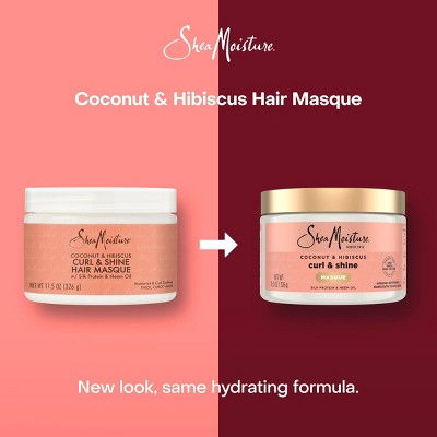 SheaMoisture Coconut & Hibiscus Curl & Shine Hair Mask For Naturally Curly Hair - 11.5oz