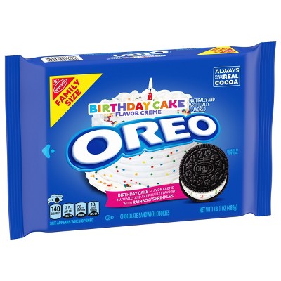 Oreo Birthday Cake Creme Chocolate Sandwich Cookies Size - 17oz