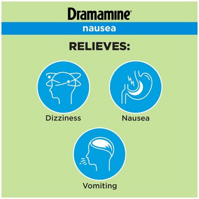 Dramamine-N Long Lasting Nausea Relief Tablets for Nausea, Dizziness & Vomiting - 10ct