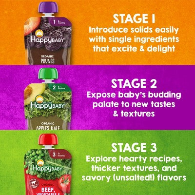 Happy Baby Organic Bananas, Pineapple, Avocado & Granola Baby Food Pouch - 4oz
