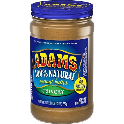 Adam's 100% Natural Crunchy Peanut Butter - 26oz