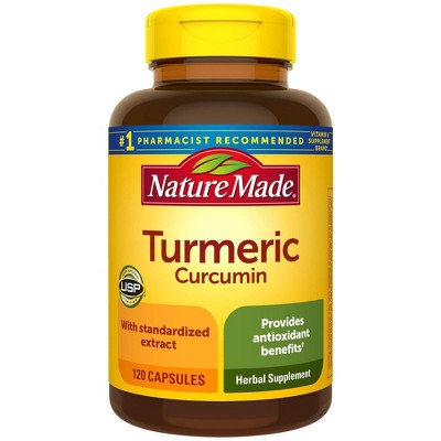 Nature Made Turmeric Curcumin 500 mg, Turmeric Capsules for Antioxidant Support, USP Verified - 120ct