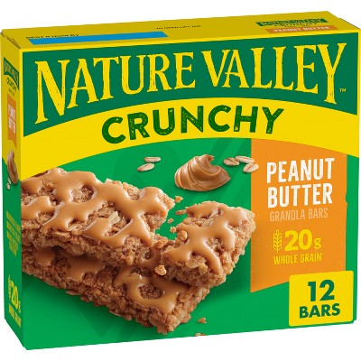 Nature Valley Crunchy Peanut Butter Granola Bars - 6ct/8.94oz: No Artificial Flavors, Whole Grain