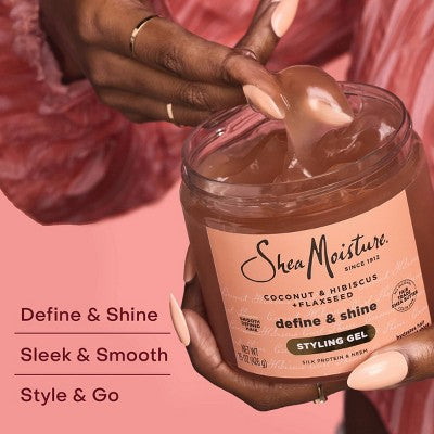 SheaMoisture Coconut & Hibiscus + Flaxseed Defining Styling Hair Gel - 15oz