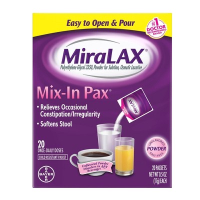 Miralax Mix-In Pax Laxative Single Dose Packets