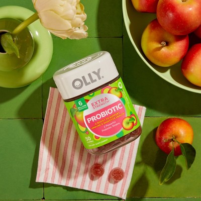 OLLY Extra Strength Probiotic Gummies for Immune and Digestive Support - Gluten-Free, No Artificial Flavors - 50ct