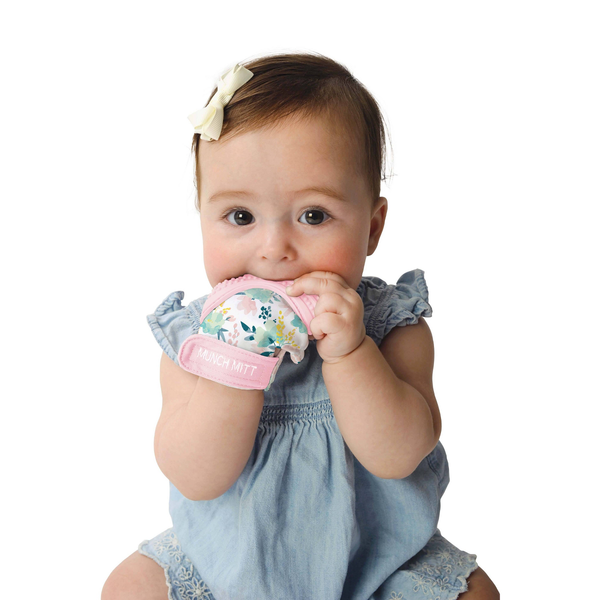 Malarkey Kids Munch Mitt Teether, Pink Floral