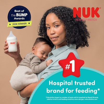 NUK Perfect Match Baby Bottle - Slow Flow - 5oz/3pk