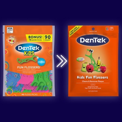 DenTek Kids' Fun Flossers Floss Picks - Wild Fruit - 90ct
