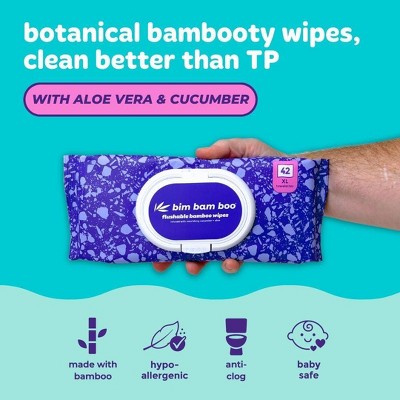 Bim Bam Boo Bamboo Flushable Wipes - 3pk/42ct