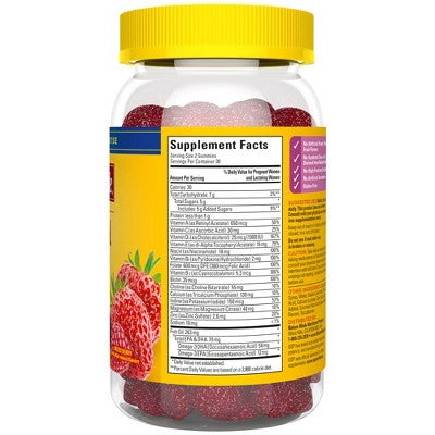 Nature Made Prenatal Gummies with DHA and Folic Acid, Prenatal Vitamin and Mineral Supplement, USP Verified - 60ct