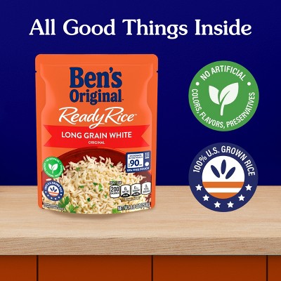 Ben's Original Ready Rice White Rice Microwavable Pouch - 8.8oz: No Artificial Flavors, Colors or Preservatives