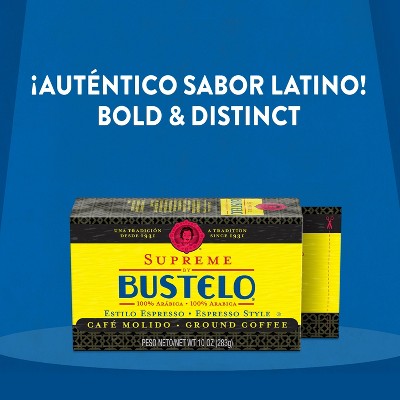 Café Bustelo Supreme Espresso-Style Medium Dark Roast Ground Coffee - 10oz: Arabica Beans