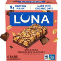 LUNA Bar Nutz Over Chocolate Granola Bar Made with Organic Oats - 9g Protein - 10.14oz/6pk
