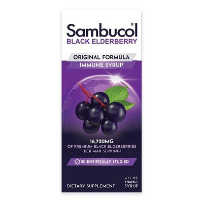 Sambucol Black Elderberry Vegan Immune Support Syrup - 4 fl oz