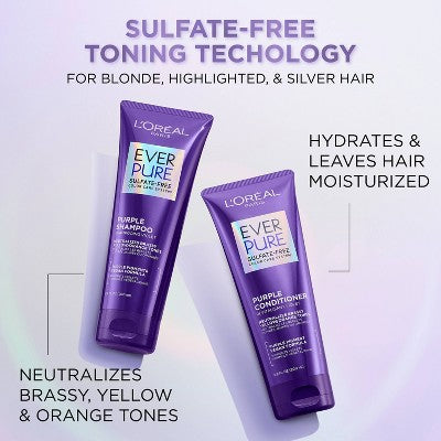 L'Oreal Paris EverPure Sulfate Free Purple Shampoo for Colored Hair