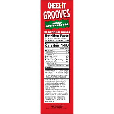 Cheez-It Grooves Sharp White Cheddar Crackers - 9oz