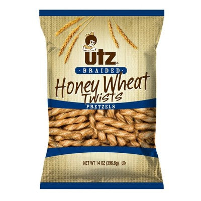 Utz Honey Wheat Braided Twists Pretzels - 14oz: Tree Nut Free