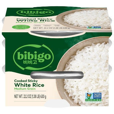 Bibigo Gluten Free Cooked Sticky White Rice - 22.2oz/3ct