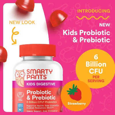 SmartyPants Kids Prebiotic & Probiotic Immunity & Digestive Health Gummy Vitamins - Strawberry Crème - 45 ct