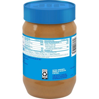 Jif No Added Sugar Creamy Peanut Butter Spread - 33.5oz