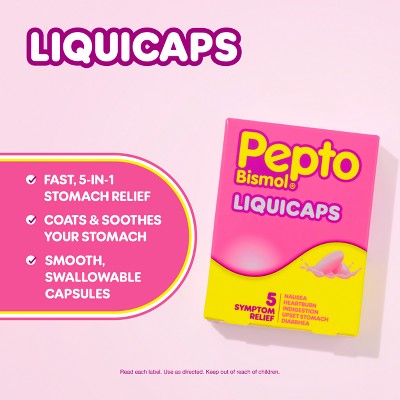 Pepto-Bismol 5 Symptom Stomach Relief - Liquicaps