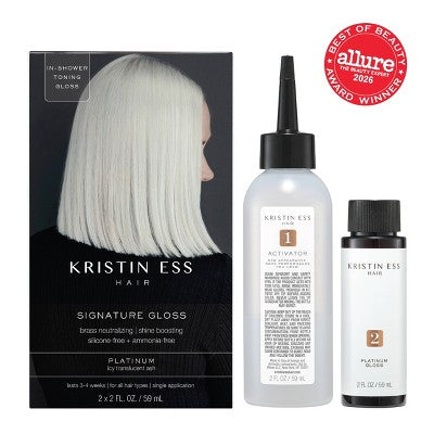 Kristin Ess Hair Gloss in Platinum for Blonde Hair - Semi Permanent Dye + Toner - 4 fl oz