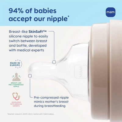 MAM Feel Good Glass Baby Bottle - 6 fl oz