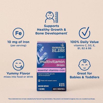 Mommy's Bliss Baby Multivitamin + Iron - 1 fl oz