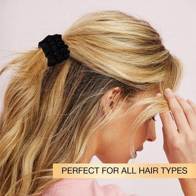 scünci No Damage Knit Scrunchies - Black - All Hair - 8pcs