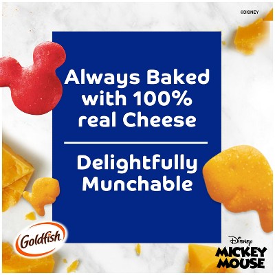 Goldfish Disney Mickey Mouse Cheddar Crackers Snack Crackers Bag - 6.6oz: No High Fructose Corn Syrup