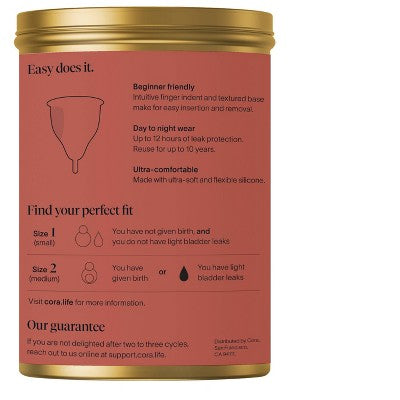 Cora Reusable Menstrual Cup - Size 1