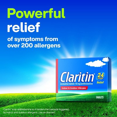 Claritin 24-Hour Allergy Relief Tablets, Non-Drowsy, 10mg Loratadine, Adults & Children 6+ - 70ct
