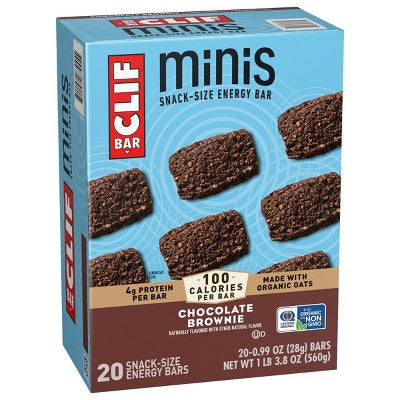 CLIF Bar Mini Chocolate Brownie Granola Protein Bar Made with Organic Oats - 19.8oz/20pk