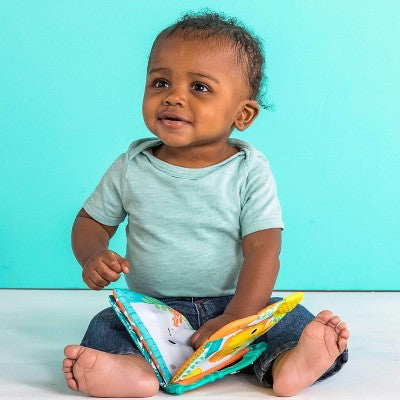 Bright Starts Teethe & Read Play Book: BPA-Free Baby Teether and Educational Toy for Gross Motor Skills & Early Learning