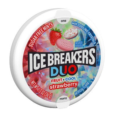 Ice Breakers Duo Strawberry Sugar Free Mint Candies - 1.3oz