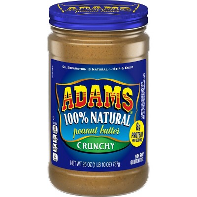Adam's 100% Natural Crunchy Peanut Butter - 26oz