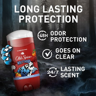 Old Spice Wolfthorn Scent Deodorant for Men - Aluminum-Free 3oz