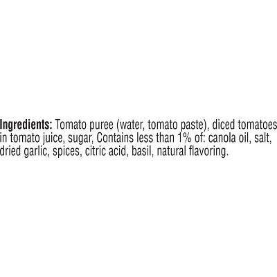 Prego Pasta Sauce Italian Tomato Sauce with Basil & Garlic - 24oz: Gluten-Free, Vegan, No Added Sugar