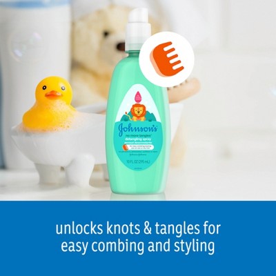 Johnson's No More Tangles Toddler & Kids Hair Detangling Spray to Unlock Knots in Hair - 10 fl oz