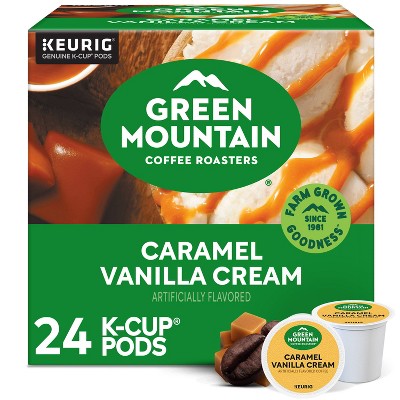 Green Mountain Caramel Vanilla Cream Flavored Keurig K-Cup Light Roast Coffee Pods - 24ct